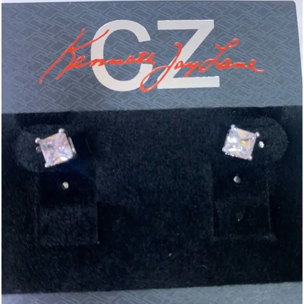 NWT Kenneth Jay Lane CZ Stud Earrings with Gift Bag Bin5 - Picture 2 of 5